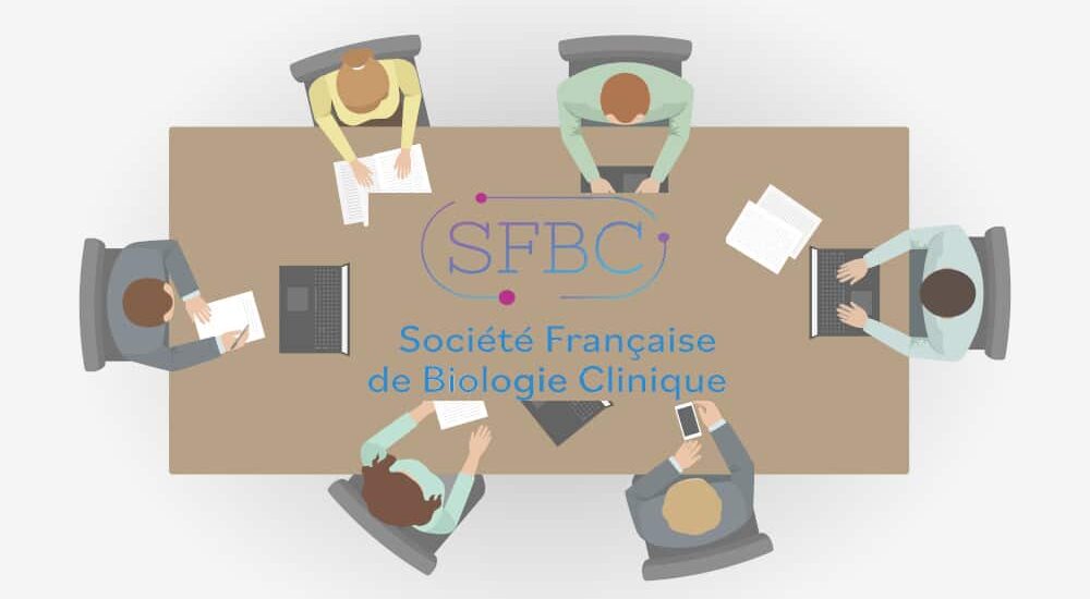 groupe de travail avec le logo SFBC au centre