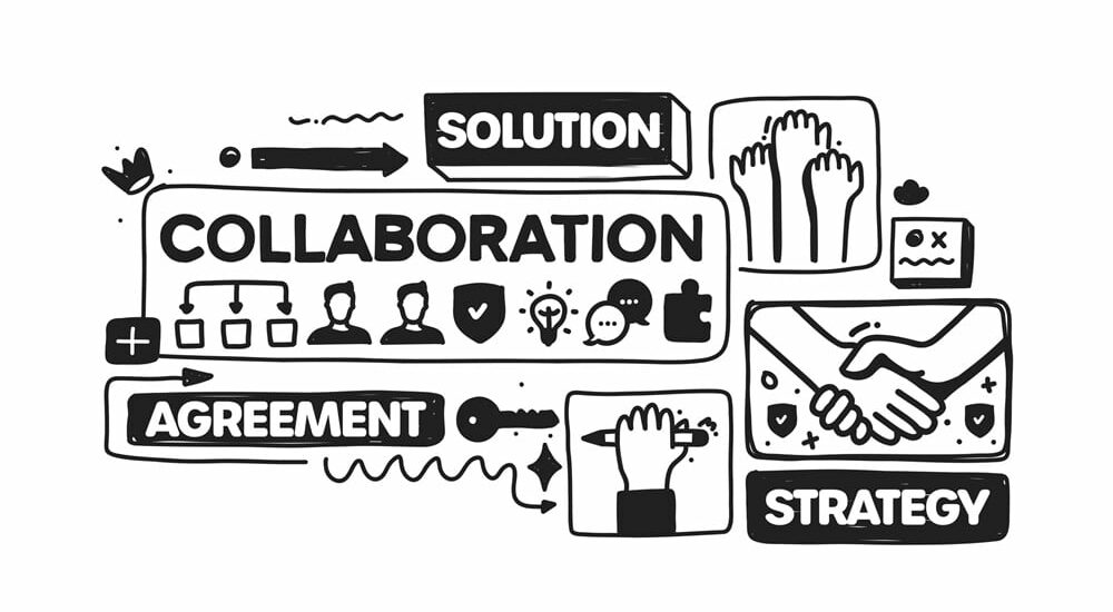 infographie représentant symbolisant la force de la collaboration